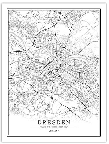 1000 Teile Puzzle Für Erwachsene,Hölzerne Dresden Deutschland City Puzzles, Klassisches Schwarz-Weiß Map Puzzle Board, Unmöglich Premium Puzzles, Geschicklichkeitsspielzeug Für Die Ganze Familie
