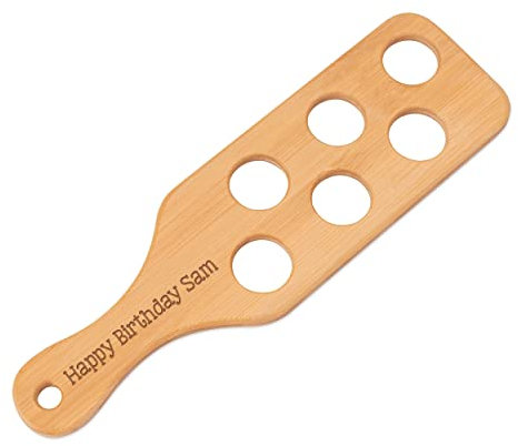 Personalised Shot Glass Paddle Board 6 Shooter Wedding Stag Hen Do Birthday Custom Any Message