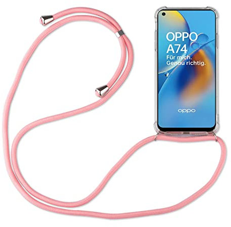 betterfon Hülle Kompatibel mit Oppo A74 4G | Handykette Smartphone Halskette Hülle mit Band | Handyhülle mit Kordel zum Umhängen Kompatibel für A74 4G | Rosa