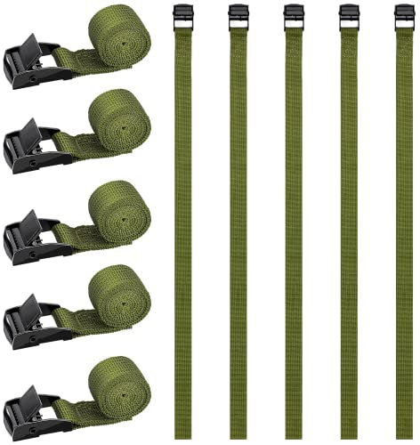 RIO Direct 10 Stück Spanngurt kurz 50cm, Befestigungsriemen, Spanngurte Fahrradträger, Kleine Spanngurte/grüne Zurrgurte mit klemmschloss für Fahrrad, Sackkarre, Motorrad, Gepäck