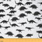 Dinosaurier Polsterstoff Dino Silhouetten Stoff Meterware Safari Wildlife Tiere Dekostoff Schwarz Weiß Wasserdichter Steppstoff für Kinder Teenager Jungen Cartoon Nähstoff 184 x 150 (HxB)