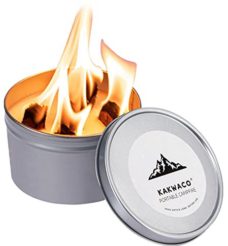 Tragbares Lagerfeuer, leichte und tragbare Feuerstelle, 3–5 Stunden Brenndauer, tolle Atmosphäre für Outdoor, Camping, Picknick, Party, Festival (1 Stück, ohne Kork-Pad)