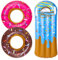 olyee 3pcs Donut Pool Floats, lustige Aufblasbare Schwimmring Tubes, Bunte Pool Floats Sommer Strand Pool Spiel Spielzeug für Mädchen Jungen(Donut Schwimmt)