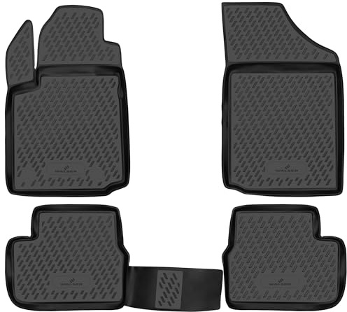 WALSER XTR Gummi Fussmatten Auto für Citroen C3 1 2002-2009, 100% passgenaue Auto Fußmatten, robuste Universal Fußmatte Auto, Gummimatten Auto, Auto Fussmatten Gummi, Auto Gummimatten