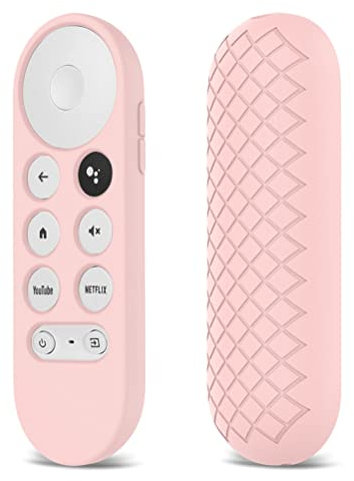 SanSixi Nuevo 2021 Funda De Silicona para Mando A Distancia Chromecast con para Google TV Mando A Distancia por Voz Funda Antipérdida para Chromecast 2020 (Pink)