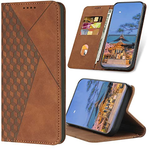 SRISHP Handyhülle für Xiaomi MI 10T Lite Hülle, Premium PU Lederhülle mit Standfunktion und Kartenfach Klapphülle Schutzhülle für Xiaomi MI 10T Lite, Braun