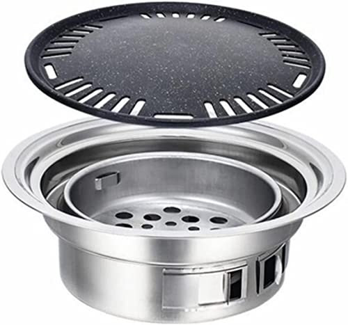 Gasgrill Edelstahl-Holzkohle-Barbecue-Grill Antihaft-Barbecue-Grills Tragbarer Outdoor-BBQ-Grill-Rund-Carbon-Grillofen