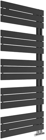 Sanotechnik Designheizkörper Arezzo, Mattschwarz, 1430 x 600 mm BadHeizkörper Handtuchtrockner Bad-Heizkörper Handtuchheizkörper Handtuchwärmer