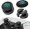 PlayRealm Thumbstick-Verlängerung und Silikon-Griffabdeckung, kein Herunterfallen, 2 Sets für PS5 & PS4 Controller (CthulhuII Grün)