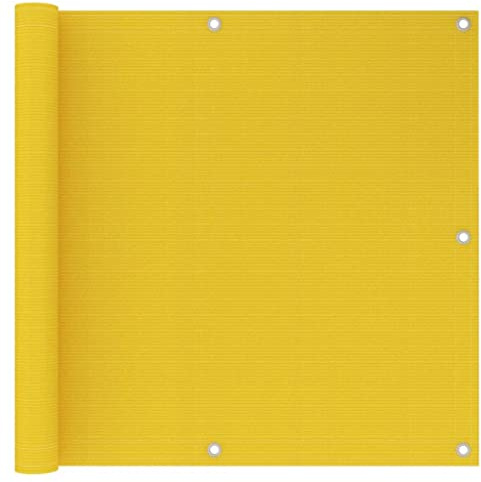 HIGSOSE Brise-Vue pour Balcon 90x500 cm Jaune PEHD Respirant Couverture de Confidentialité Écran de Jardin Résistant à Moisissure et aux UV Auvent Extérieur Structure en Tissu Ouvert