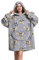 Ruiuzioong Übergroße Tragbare Decken Hoodie Sweatshirt für Damen Herren, Pullover Kapuzenpullover Oversized Tragbare Decke Weich Hoodies Kapuzenpullover (Panda-Erwachsene)