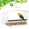 Urban Deco Fenster Vogelfutterstation mit starken Saugnäpfen Acryl Vogelfutterspender Vogelfutterspender mit Drainagelöchern und abnehmbarer Vogelsamenschale Vogelfenster-Futterspender für Garten