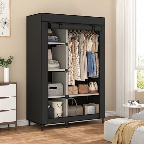 Calmootey Portable Closet Organizer, Space-Saving Storage System for Home
