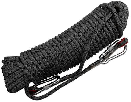 8mm Outdoor-Kletterseil 10m (32ft) 20m (66ft) 30m (98ft) 50m (164ft) 100m (328ft) 200m (656ft) Statisches Kletterseil Fluchtseil Eiskletterausrüstung Für Feuerwehr-Rettungsfallschirm ( Color : Black ,