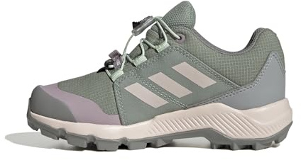 adidas Unisex Kids Terrex Gore-TEX Hiking Shoes Kids, Silver Green/Linen Green/Preloved Fig, 5 UK
