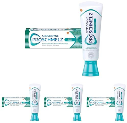 Sensodyne ProSchmelz Extra Frisch Zahnpasta, 75ml, Zahncreme für fortschrittlichen Zahnschmelzschutz - Stärkt, schützt, schmeckt (Packung mit 4)