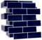 WALPLUS 3D Tile Stickers Peel and Stick Backsplash Splashback Decals Tile Transfer for Kitchen Bathroom Living Room Stick on Tile Waterproof - Deep Blue Glossy 12 Sheets 30.5 x 30.5cm(12)