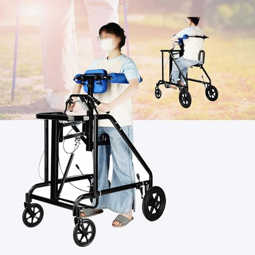 Joyfitness Gehhilfe mit Armlehne für Senioren, Rollator mit Armlehnen und Bremsen, Standard-Gehhilfen, verstellbare Gehhilfe, Gehbock mit Rollen für Behinderte und Behinderte