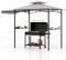 GOPLUS Grillpavillon, Grill Pavillon mit Seitenmarkise, Doppeldach, 2 Ablagen, 6 Haken & Flaschenöffner, Grillunterstand wetterfest, BBQ Pavillon für Outdoor Garten Hof, 326x153x250 cm (Grau)