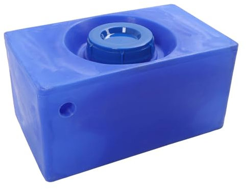 Xiuganpo 9-Gallonen-RV-Wassertank, Blauer LLDPE-Frischwasserspeicher mit 2 Festen Sockeln, Frisch- und Grauwassertank für Wohnmobile für Anhänger, Camping, Fahrzeuge, Boot, Yacht, 19,88 X