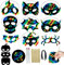 Pwtuuki 48 Stück Kratzbilder Set Regenbogen Scratch Art Masken für Kinder, Osterspiel Kratzpapier Bastelset DIY Maske Ostern Geschenke für Kinder Geburtstag Party Zubehör