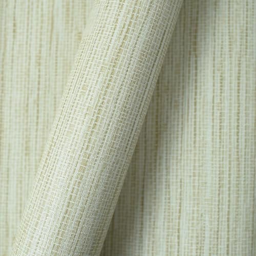 Umtiti Beige Grassweave Peel & Stick Wallpaper - 17.3in x 118in Vinyl Self-Adhesive Waterproof Wallpaper for Home and Office Decoration. Grass-BE-3m