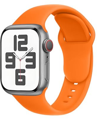 SRena SBC1 Armband für Armband Apple Watch Ultra 2/Ultra/SE/Series 10 9 8 7 6 5 4 (38/40/41/42/44/45/46/49mm)–Sportarmband, Originalstyle–Kompatibel mit allen Modellen,Orange