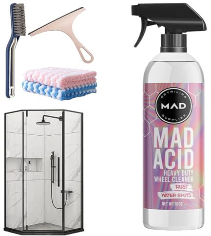 MAD ACID, Mad Acid Glass Cleaner, Mad All Purpose Cleaner, Mad Acid Water Spot Remover, Mad Acid Shower Cleaner, Mad Acid Cleaner for Bathroom, Car, Furniture (1Pcs-454ml)