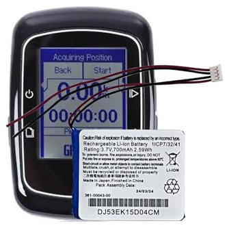 MUKUZI Batteria compatibile con Gar-min Edge 820 Edge 520 500 200 205 520 Plus Series GPS Navigation Navigation Navi (ricambio per 361-00043-00)