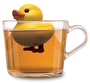 Winkee - Cute Animal Teesieb I Tee Ei für losen Tee I Tea Infuser lustig I Teesieb für Tasse I Gewürzsieb Silikon I Teekugel-Tier-Figur (Entchen)