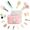 Holz Kinderschminke Set Schminke Spielset Schminkkoffer Schminktisch Holz Kinderschminke Spielzeug Mädchen Make-Up Friseur Rollenspiel Spielen Geschenk Für Mädchen Ab 3 4 5 6 7 Jahre