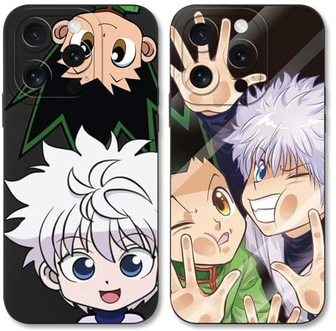 LunarDrift Schutzhülle für Samsung Galaxy A05S 6,7 Zoll, mit Anime, Charakter, Hunter Gon Freecss, Killua, Manga, stoßfest, TPU, Silikon, Schutz, Kamera-Objektiv, Schutzhülle, 2 Stück