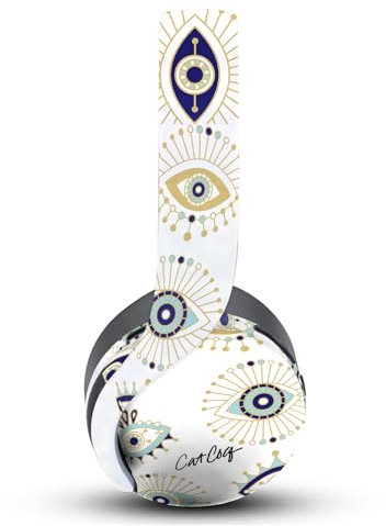 Head Case Designs Offizielle Cat Coquillette Blau Gold Kunst Mix Vinyl Haut Aufkleber Abziehbild Abdeckung kompatibel mit Sony PlayStation PS Pulse 3D Headset