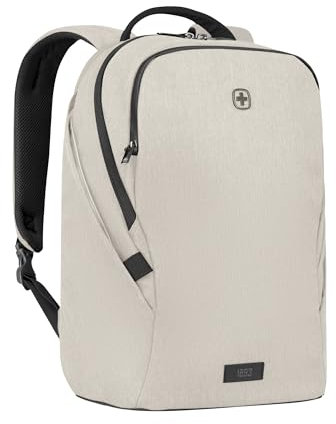 WENGER MX Light Laptop-Rucksack mit Tabletfach, Notebook bis 16 Zoll, Tablet bis 10 Zoll, 21 l, Business Uni Schulen Reisen, Beige, 653499