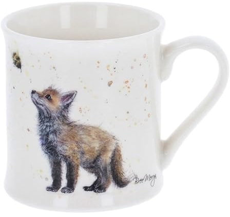 Tasse aus Porzellan mit Tiermotiv ca. 0,3L | Mug | Kaffeetasse | Teetasse | Henkelbecher | Becher (Fuchs und Hummel)