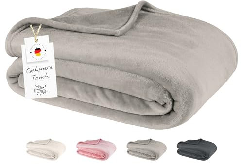 Carpe Sonno XXL Kuscheldecke Flauschig Decke Grau | Fleecedecke 180x220 Wohndecke Bettüberwurf Wohnzimmer Couch Sofa Überwurf Blanket | Wohn- & Kuscheldecken 180x220 Weich & Warm