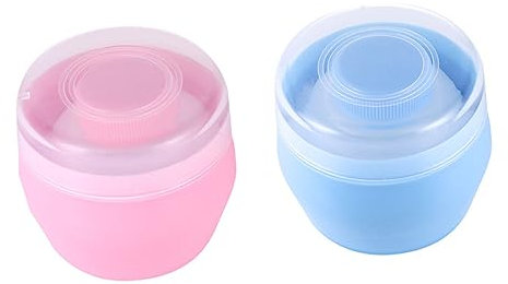 DECHOUS 2 Sätze Puderquasten Aufbewahrungsbox Talkumpuderbehälter Plüsch Puderquastenhülle Puderquasten Behälter