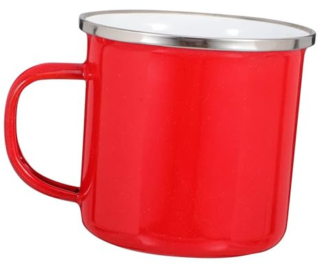 Zerodeko Tasse À Eau En Émail Avec Anse 500 Ml, Tasse À Café Vintage En Métal, Tasse À Thé Rétro Pour Une Utilisation Quotidienne, Au Bureau, Au Camping Et Aux Activités De Plein Air