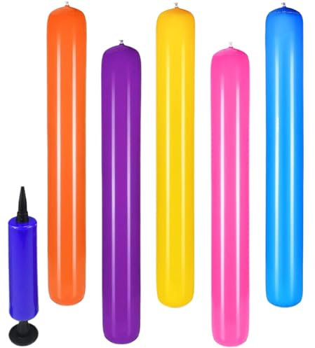 Frites Gonflables pour Piscine - Lot de 5 Frites de Natation | Bâton Gonflable, Flotteur Portable, Équipement Sportif pour La Plage, Le Lac, en Voyage Et pour Adultes