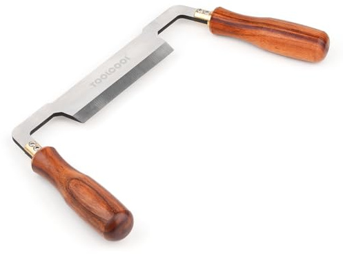 TOOLCOOL Draw Knife Debarking Tool Tree Bark Removal Tool Hardwood Handle 4.3 Inch Straight Blade Drawknife Woodworking Tool