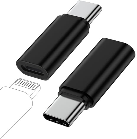 Lightning auf USB C Adapter - 2 Stück Lightning zu USB C Adapter für iPhone 17/17 Pro Max/16/16 Pro/15, Samsung Galaxy S25 /S24, PD Schnelles Laden und Datenübertragung, Nicht für Audio/OTG/Kopfhörer