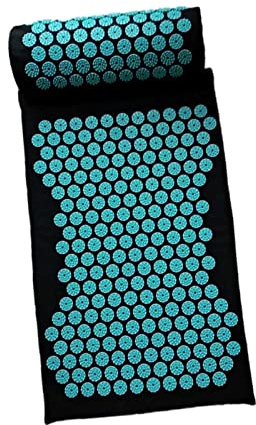 TISHITA 2er Set Akupressurmatte mit Massagekissen Und Kopfkissen Als Nagelmatte Zur Lockerung Der Muskulatur Und Zur Schmerzlinderung für Die Tägliche Anwend, Schwarz