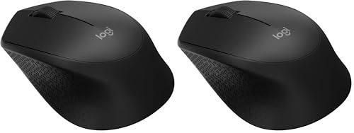 Logitech M280 Souris sans Fil, 2,4 GHz avec Nano-Récepteur USB, Suivi Optique 1000 PPP, 3 Boutons, Batterie Longue Durée 18 Mois, Compatible avec PC/Mac/Ordinateur/Chromebook - Noir (Lot de 2)