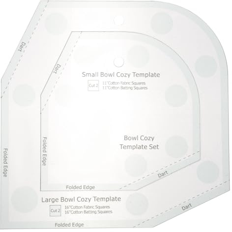 jojofuny Bowl Cozy Pattern Template Acrylic Sewing Ruler for Quilters 1pcs Small Bowl Basket Template and Sewing Accessories