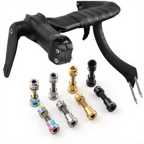 Legierungsschrauben und Muttern für Fahrradgabelverriegelung, M5, 17 mm, 19 mm Gewinde, kompatibel mit Carbon-Riser-Lenker und den meisten Fahrradkomponenten (M5–17 mm schwarz)