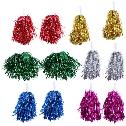 TOYANDONA 12 Pompons de Cheerleading Lot de 12 Pièces Poignée Droite en Pet, Légers et Attrayants, pour Performance et Compétition pour Pom-Pom Plusieurs Styles Plusieurs Styles