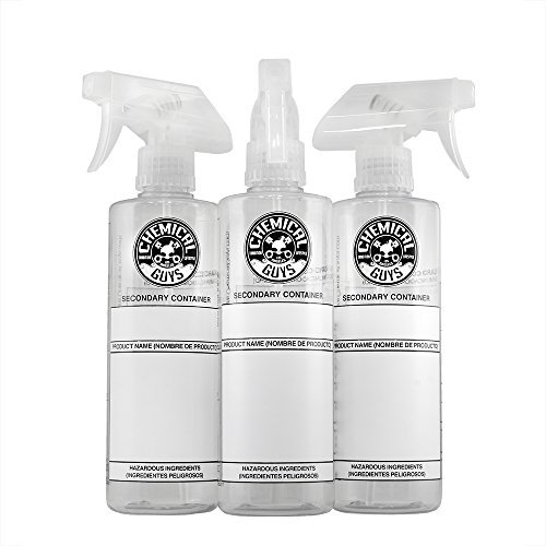 Chemical Guys ACC137 Secondary Container Dilution Bottle with Natural Sprayer, 3 Pack, 16 oz, White