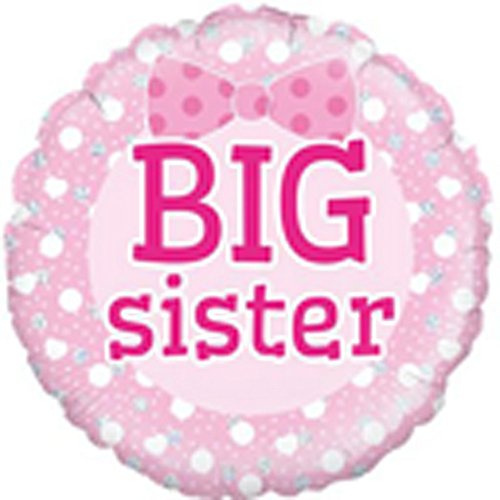 Big Sister Round Foil Balloon 46cm (18) New Baby