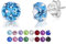 Orecchini Punto Luce Argento 925 con Brillantini di Cristallo Acquamarina/Turchese - Punti Luce Orecchini Azzurri Donna - Orecchino Lobo Donna - Orecchino Brillante Turchese Acquamarina