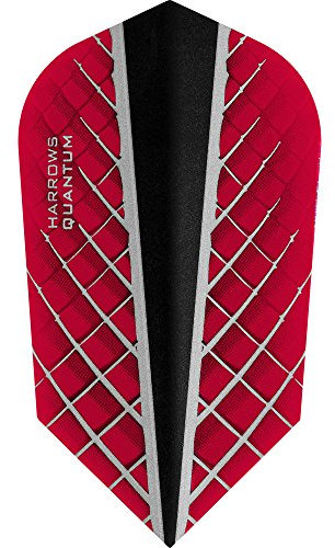 HARROWS Quantum X Dart Flights, 100 Micron – Slim – 3D – Effekt Rot – 5 sets (15)